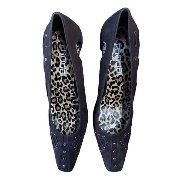 Moda Spana Fiona Brown Cheetah Print Kid Suede Pointed Toe Pumps Wmns Sz 10 NWB - Picture 4 of 12